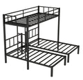 Twin Over Twin & Twin Bunk Beds For 3, Twin Xl Over Twin & Twin Bunk Bed Metal Triple Bunk Bed, Black Pre Sale Date: June 10Th Black Metal