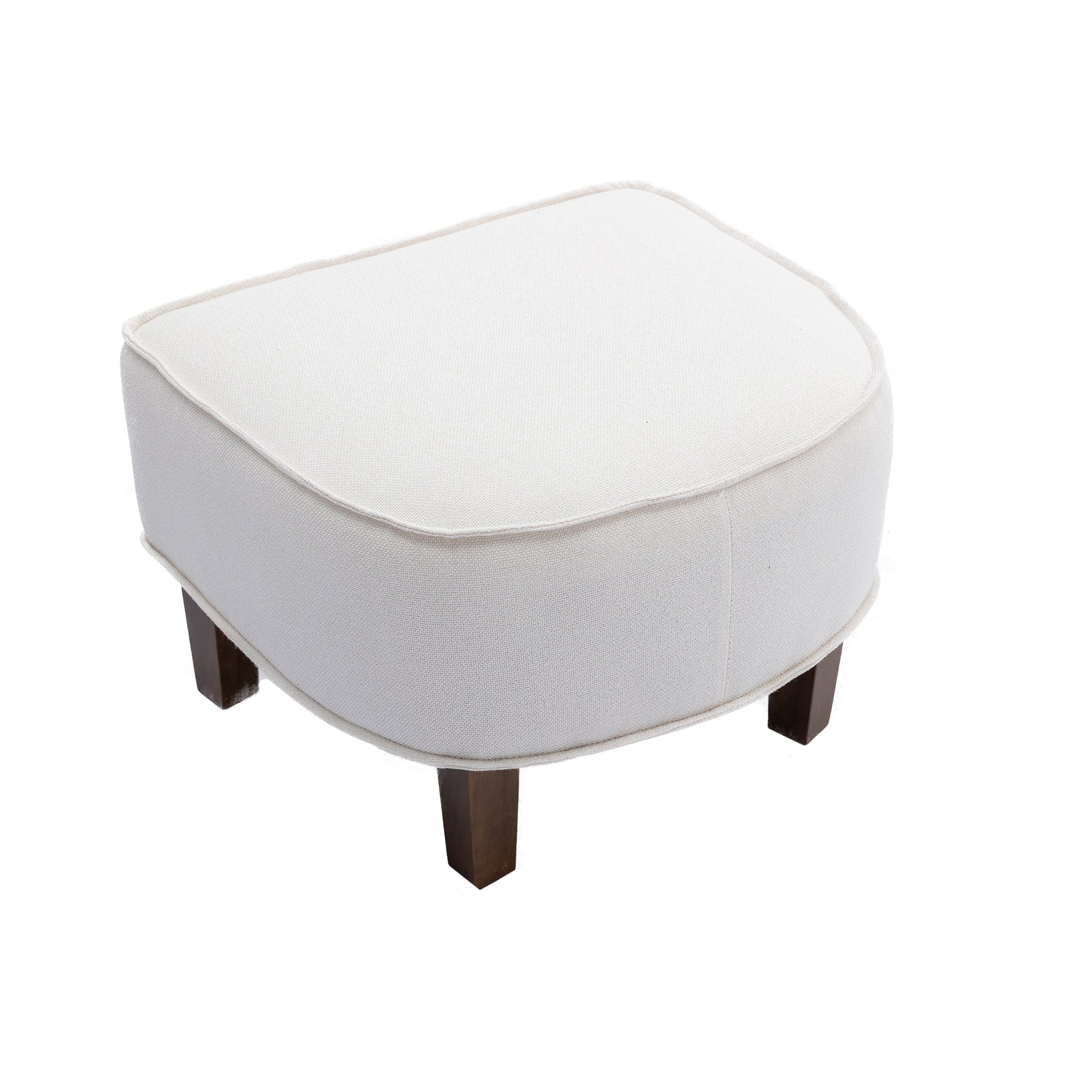 Coolmore Accent Chair With Ottoman, Mid Century Modern Barrel Chair Upholstered Club Tub Round Arms Chair For Living Room Beige Linen