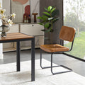 Brown Modern Simple Style Dining Chair Pu Leather Black Metal Pipe Dining Room Furniture Chair Set Of 2 Brown Pu Leather