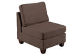 Modular Sectional 6Pc Set Living Room Furniture U Sectional Couch Black Coffee Linen Like Fabric 2X Corner Wedge 2X Armless Chairs And 2X Ottomans Coffee Wood Primary Living Space Cushion Back