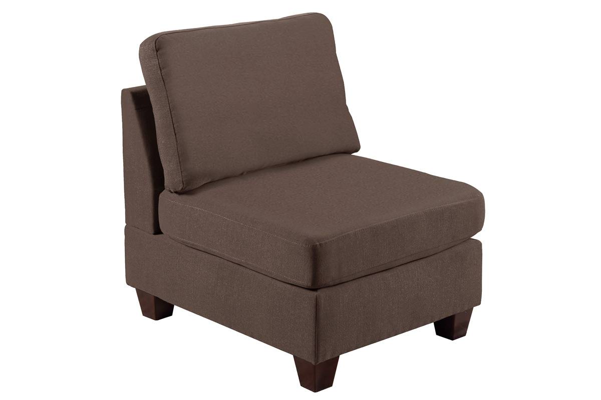 Modular Sectional 6Pc Set Living Room Furniture U Sectional Couch Black Coffee Linen Like Fabric 2X Corner Wedge 2X Armless Chairs And 2X Ottomans Coffee Wood Primary Living Space Cushion Back
