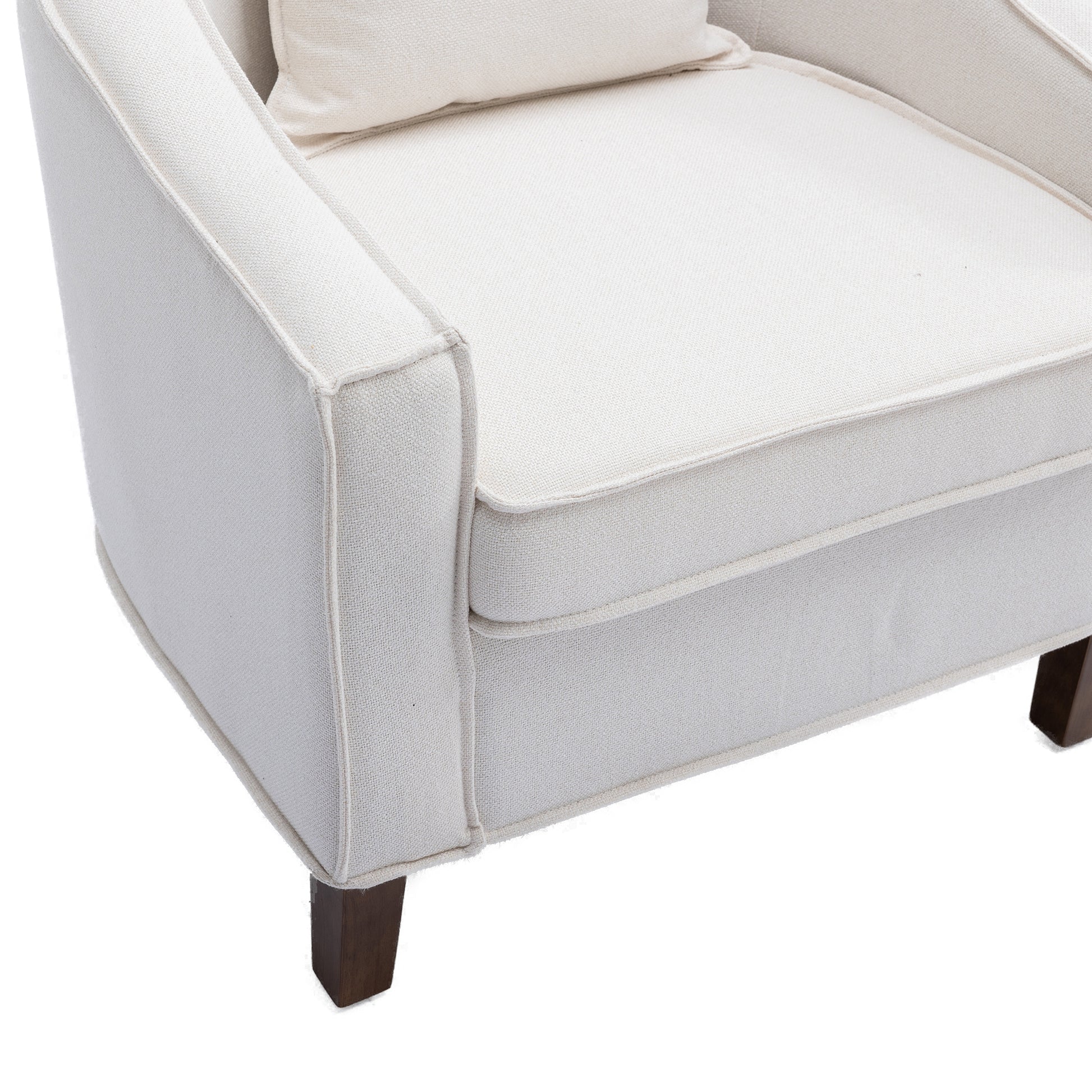 Coolmore Accent Chair With Ottoman, Mid Century Modern Barrel Chair Upholstered Club Tub Round Arms Chair For Living Room Beige Linen