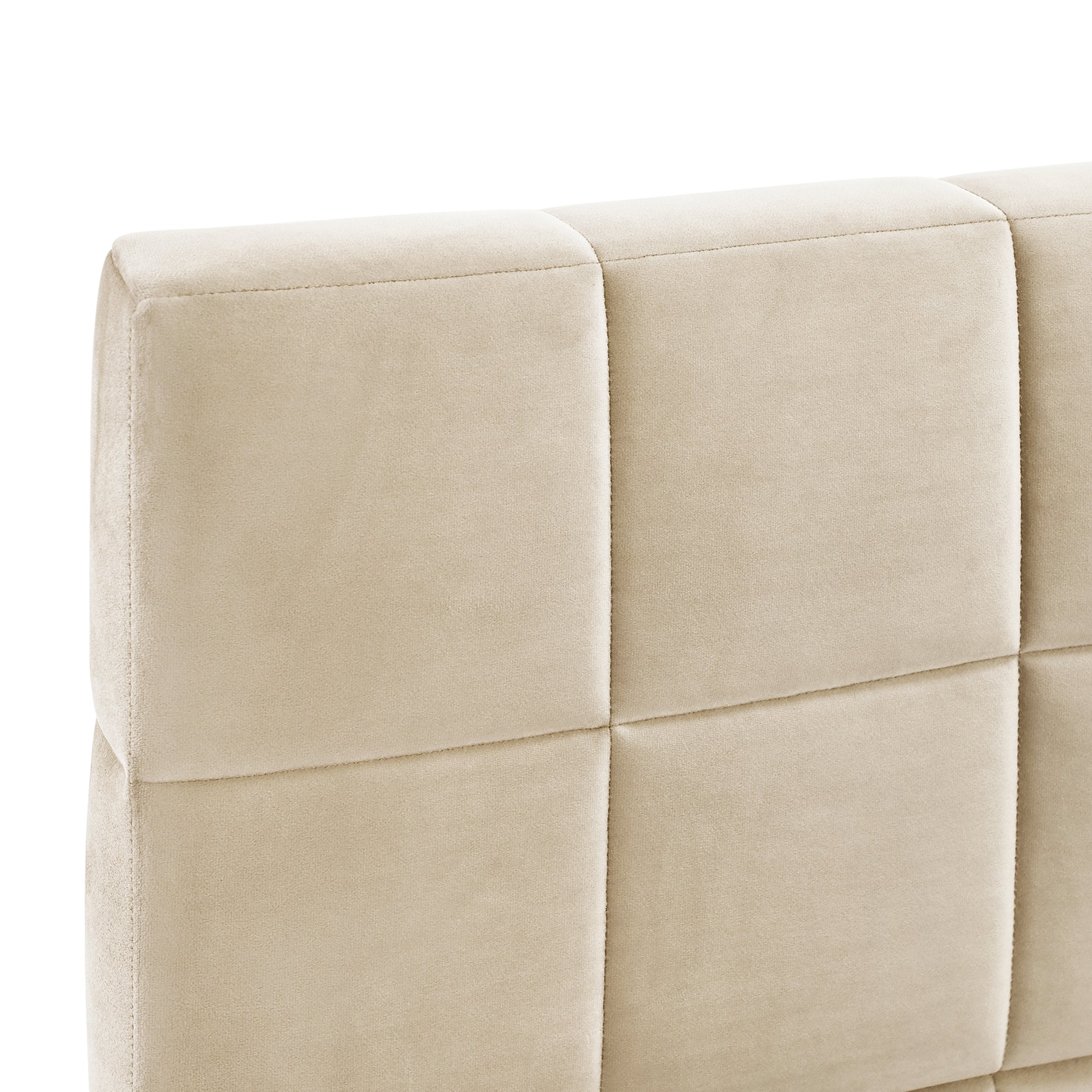 Full Size Upholstered Daybed Sofa Bed Frame Beige, Velvet Beige Upholstered
