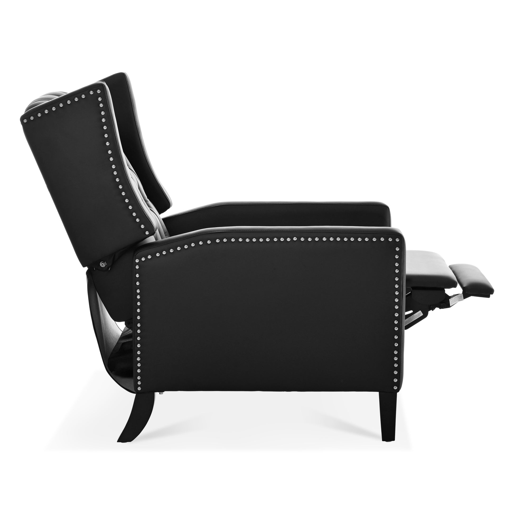 27.16" Wide Manual Wing Chair Recliner Black Pu