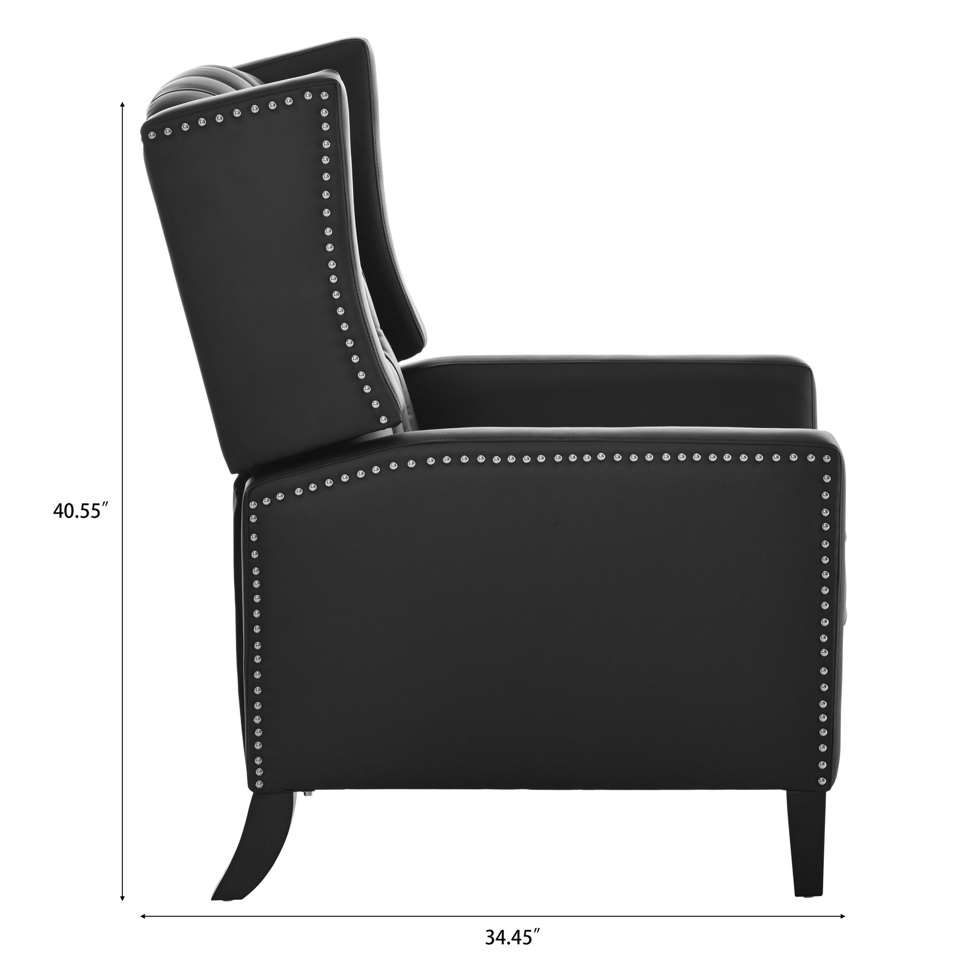 27.16" Wide Manual Wing Chair Recliner Black Pu