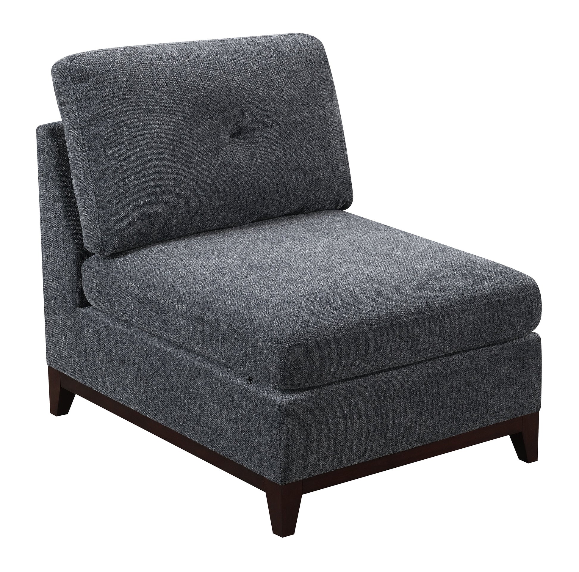 Modular Living Room Furniture Armless Chair Ash Chenille Fabric 1Pc Cushion Armless Chair Couch. Gray Wash Primary Living Space Contemporary,Modern Chenille