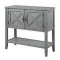 35''Farmhouse Wood Buffet Sideboard Console Table With Bottom Shelf And 2 Door Cabinet, For Living Room, Entryway,Kitchen Dining Room Furniture Antique Gray Antique Gray Pine