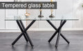 Large Modern Minimalist Rectangular Glass Dining Table For 6 8 With 0.39