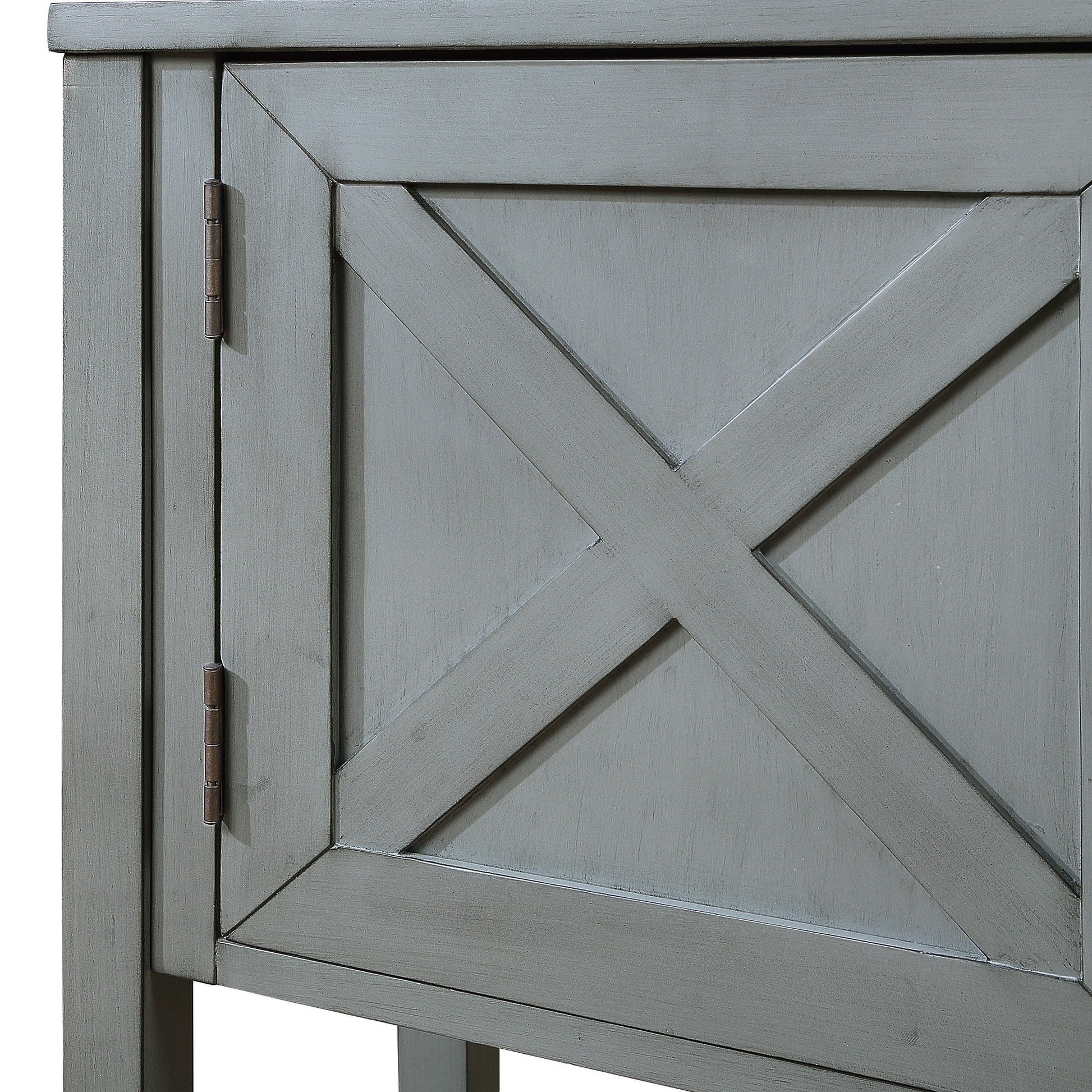 35''Farmhouse Wood Buffet Sideboard Console Table With Bottom Shelf And 2 Door Cabinet, For Living Room, Entryway,Kitchen Dining Room Furniture Antique Gray Antique Gray Pine