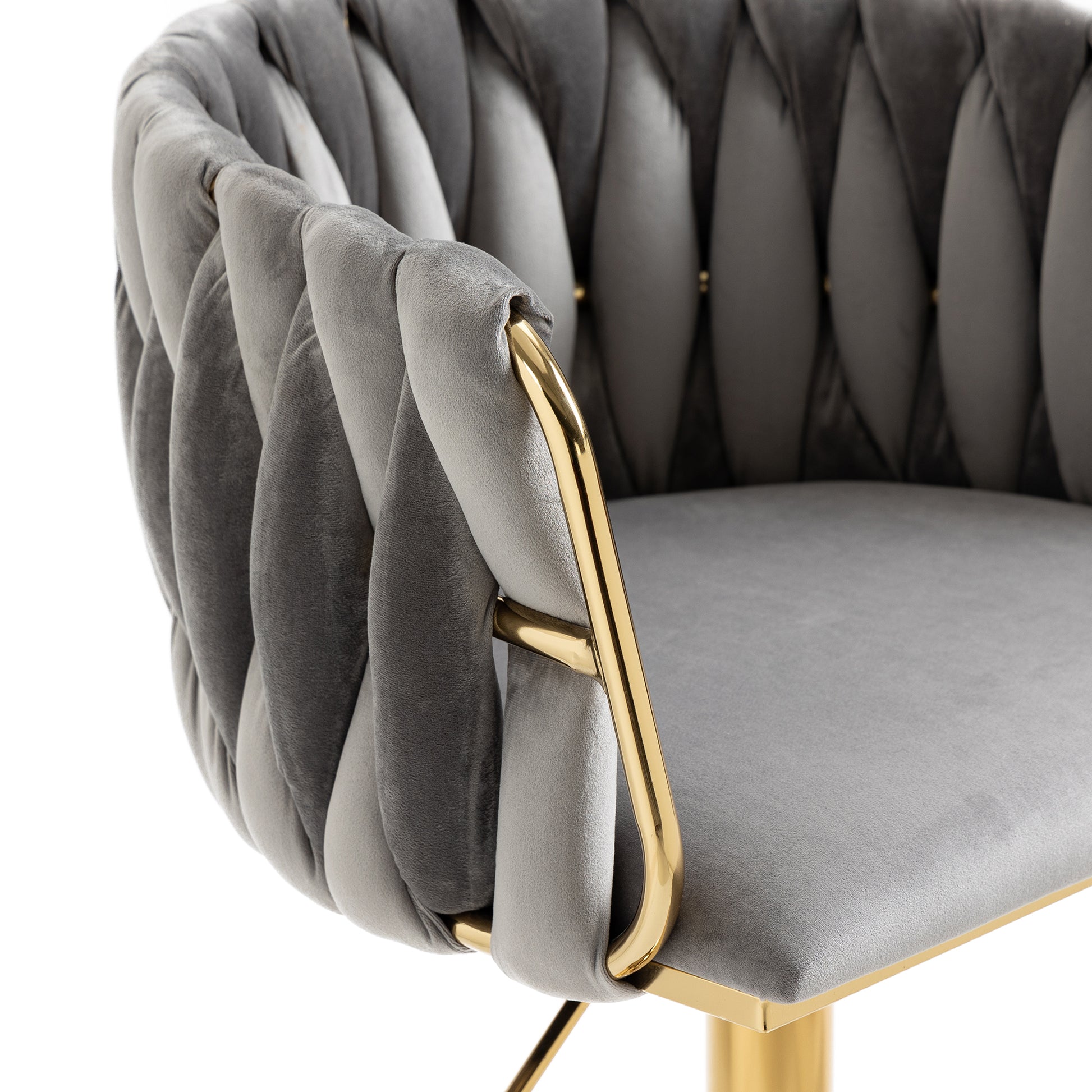 Coolmore Vintage Bar Stools With Back And Footrest Counter Height Dining Chairs 1 Pc Cnt Gray Velvet