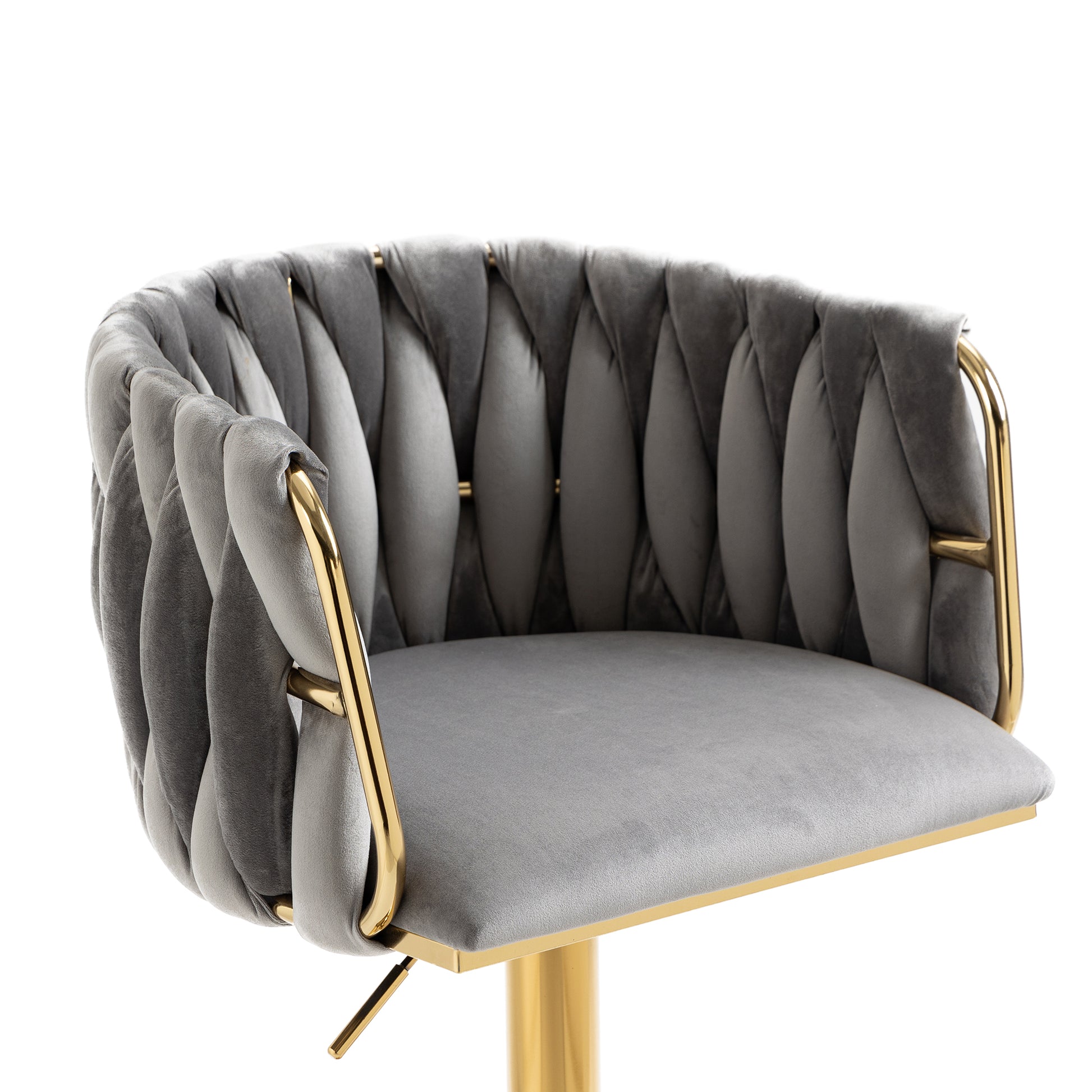 Coolmore Vintage Bar Stools With Back And Footrest Counter Height Dining Chairs 1 Pc Cnt Gray Velvet