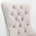 Nikki Collection Modern, High End Tufted Solid Wood Contemporary Velvet Upholstered Dining Chair With Chrome Stainless Steel Plating Legs,Nailhead Trim,Set Of 2 Beige And Chrome, Sw1701Bg Beige Foam Velvet