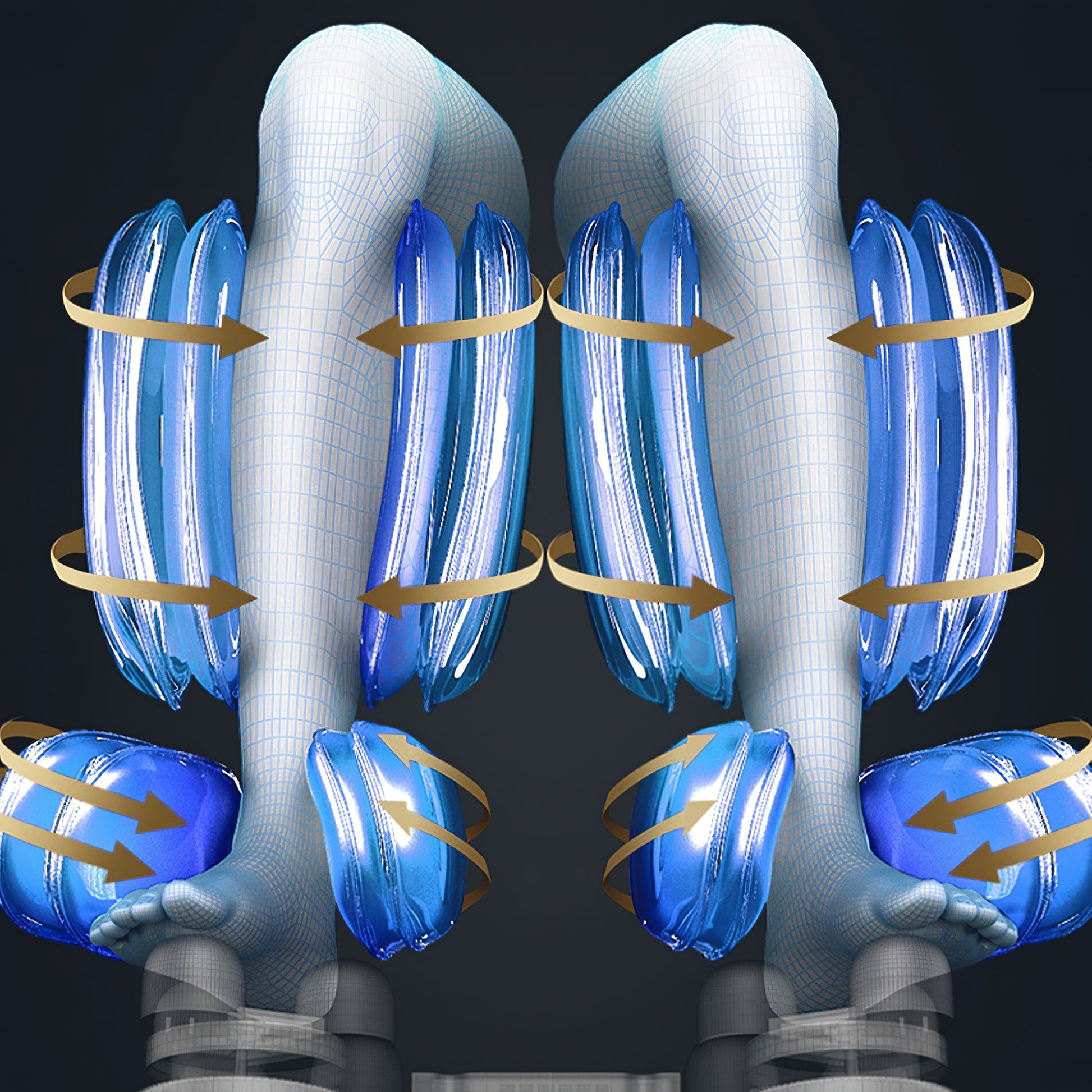 Electric Luxury Back Calf Heat Kneading 3D Ai Voice Zero Gravity Foot Roller Oversize Morden Massage Chair Blue Grey Pu