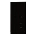 Primavera Armoire, Double Door Cabinets, One Drawer, Metal Rod, Five Shelves Black White Multicolor Particle Board Particle Board