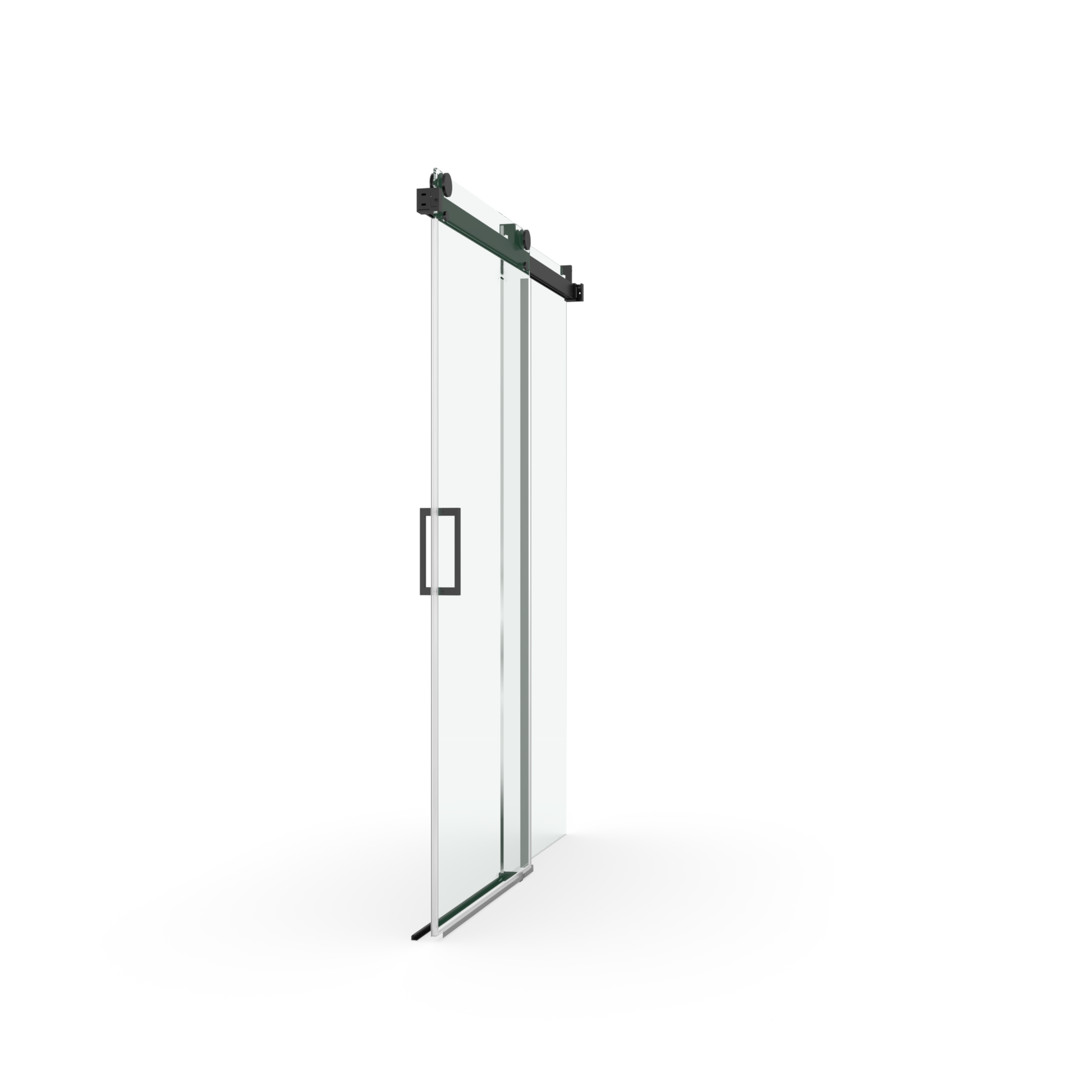 56" 60" W X 76" H Frameless Soft Closing Shower Door, 1 4" 6Mm Tempered Glass Single Sliding With Explosion Proof Coating, Matte Black 24D01 60Mbx Matte Black Bathroom Tempered Glass