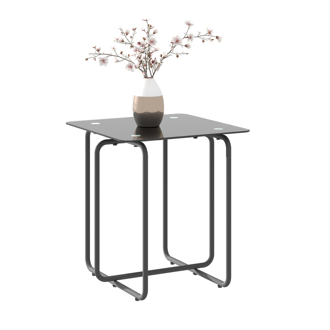 Modern Tempered Glass Coffee Table End Table Side Table For Living Room,Bedroom, Black Black Glass