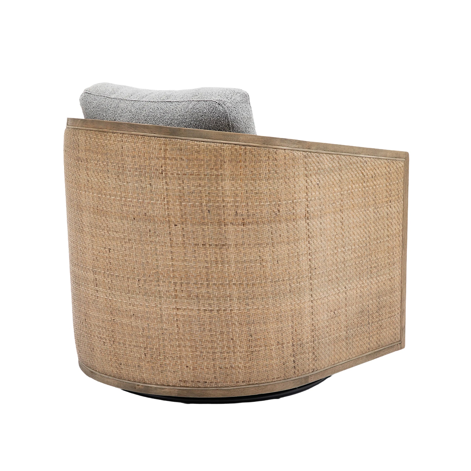 Coolmore Swivel Barrel Chair, Comfy Round Accent Sofa Chair For Living Room, 360 Degree Swivel Barrel Club Chair, Leisure Arm Chair For Nursery, Hotel, Bedroom, Office, Lounge Gray Boucle Gray Foam Boucle