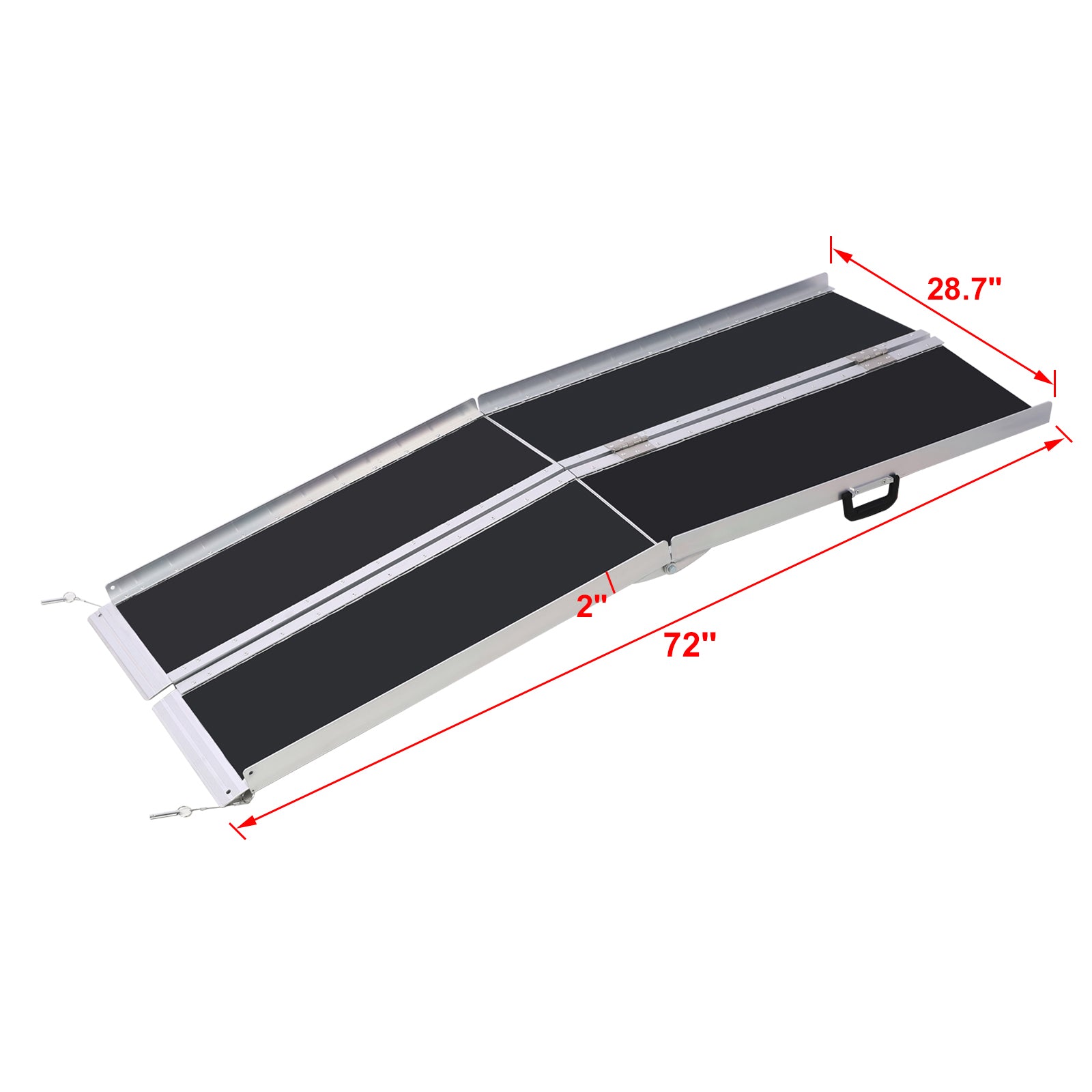 Wheel Chair Ramp 6Ft ,Aluminium Threhold Ramp,Portable And Foldable, 600 Pound Capacity, Non Skid Surface, Two Separate Pieces, For Home, Steps, Stairs, Doorways Silver Aluminium