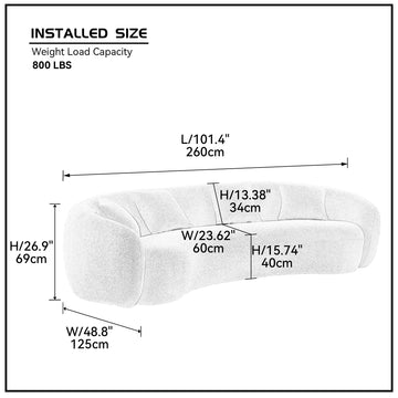 5 Seater Boucle Sofa Modern Sectional Half Moon Leisure Couch Curved Sofa Teddy Fleece Brown Brown Boucle 5 Seat