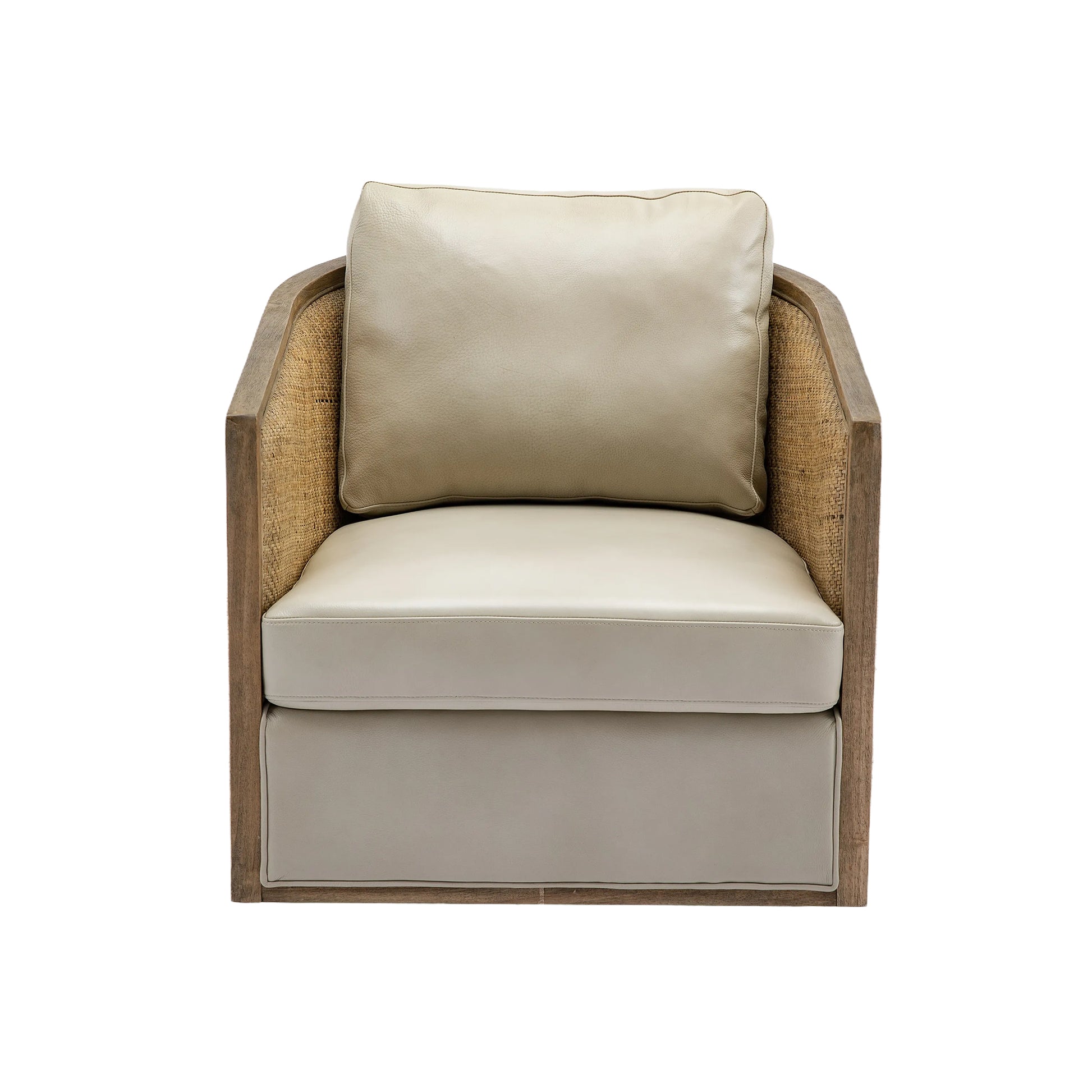 Coolmore Swivel Barrel Chair, Comfy Round Accent Sofa Chair For Living Room, 360 Degree Swivel Barrel Club Chair, Leisure Arm Chair For Nursery, Hotel, Bedroom, Office, Lounge Oyster Grey Leather