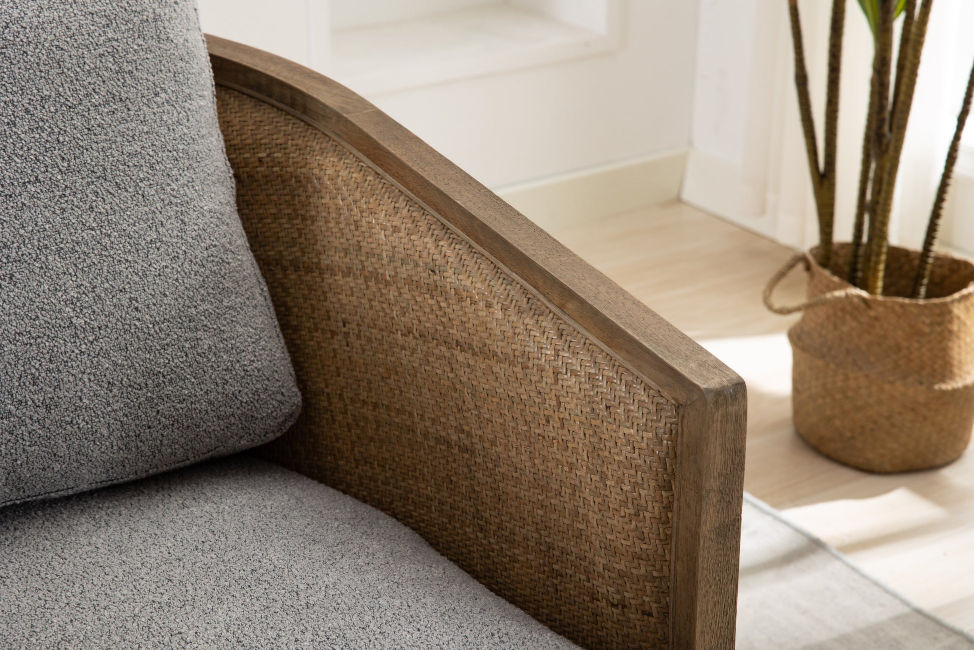 Coolmore Swivel Barrel Chair, Comfy Round Accent Sofa Chair For Living Room, 360 Degree Swivel Barrel Club Chair, Leisure Arm Chair For Nursery, Hotel, Bedroom, Office, Lounge Gray Boucle Gray Foam Boucle