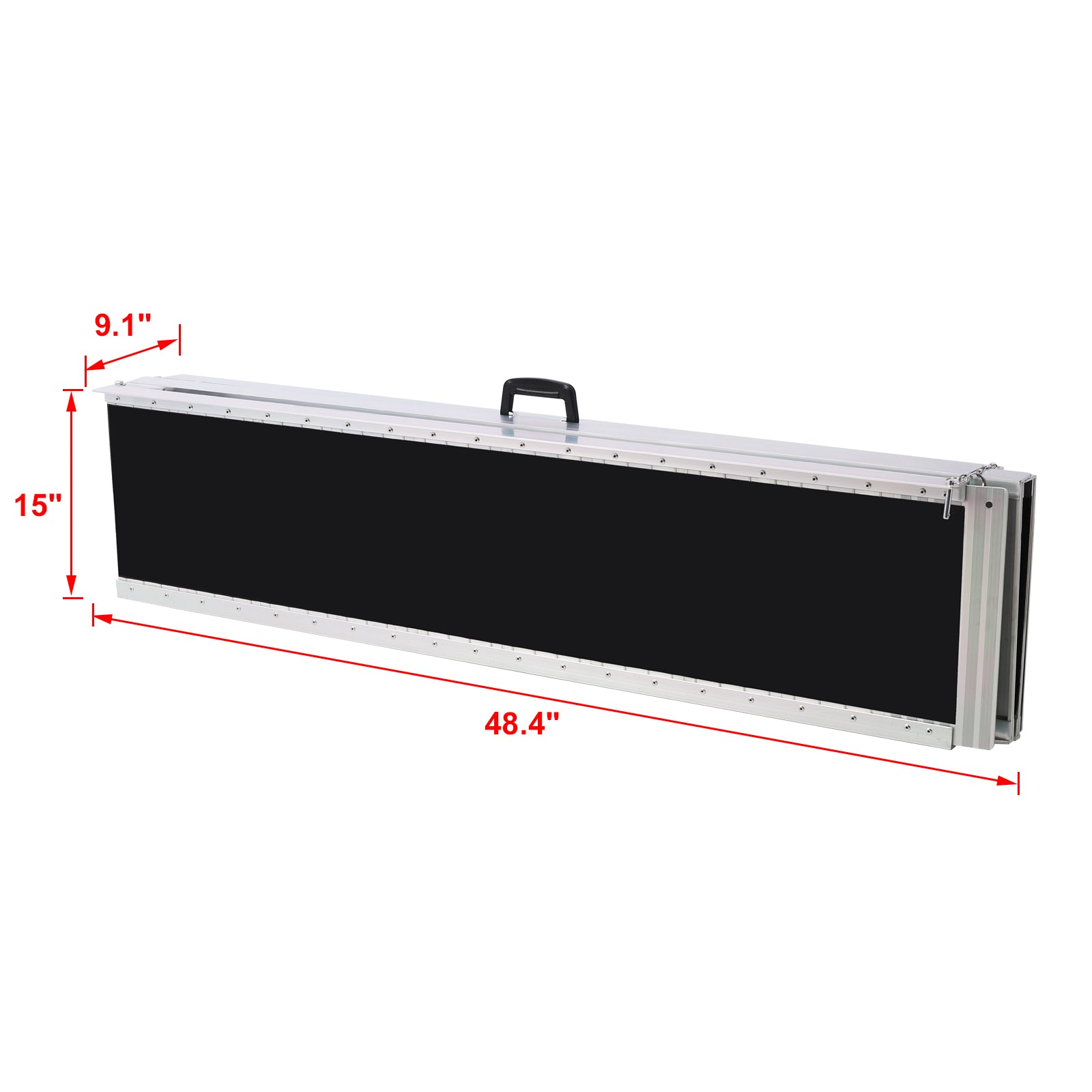 Wheel Chair Ramp 8Ft ,Aluminium Threhold Ramp,Portable And Foldable, 600 Pound Capacity, Non Skid Surface, Two Separate Pieces, For Home, Steps, Stairs, Doorways Silver Aluminium