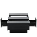 Coffee Table With 2 Large Hidden Storage Compartment, Extendable Cocktail Table With 2 Drawers, High Gloss Center Table With Sliding Top For Living Room, 39.3