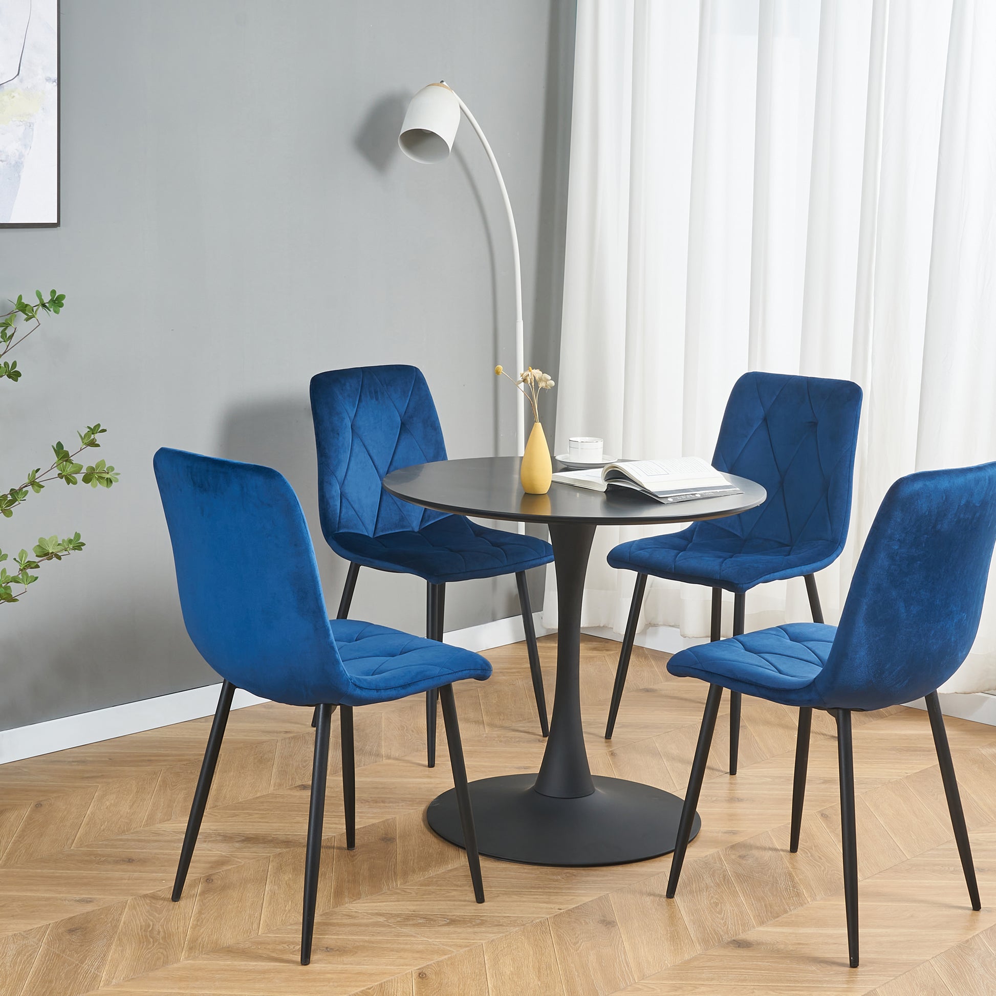 Light Luxury And Simple Style, Horn Chassis Design, Home Hospitality, Business Negotiations, Leisure Party Special, High Appearance Level For Multiple Scenes Set Of 1 Black Mdf