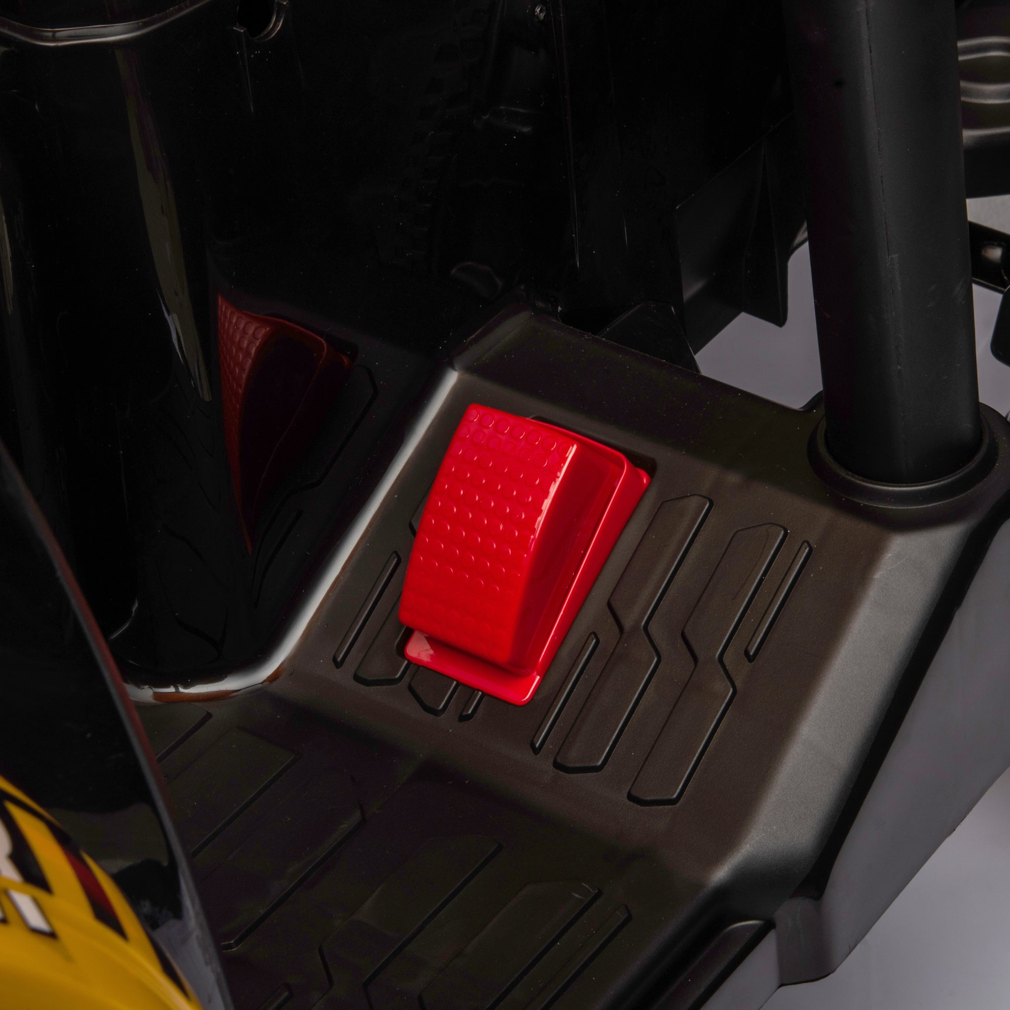 Ride On Tractor With Trailer, 24V Battery Powered Electric Vehicle Toy With 3 Gear Shift Ground Loader, Treaded Tires, Led Lights, Audio, Safety Belt, Kids Ride On Car Yellow Yellow Plastic