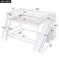 Full Over Full Bunk Bed With Ladder, Slide And Shelves, White White Pine
