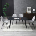 Update Package Sintered Stone Dining Table Thickness Of 12Mm Porcelain 70.86'' Black Black Foam Metal