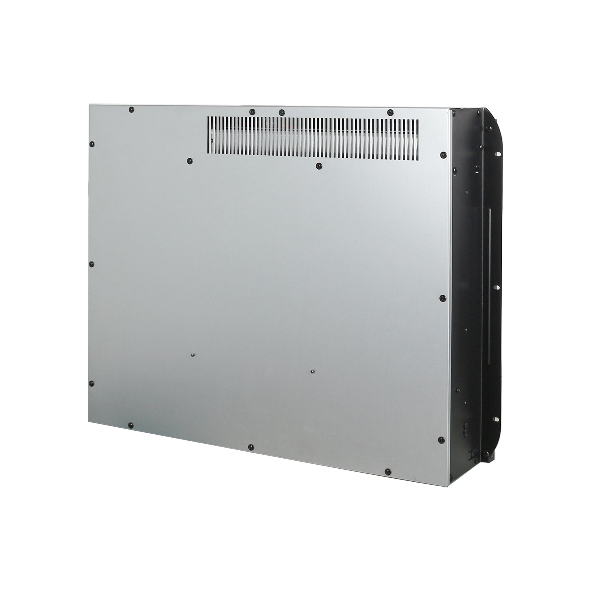 23 Inch Electric Fireplace Insert, Ultra Thin Heater With Log Set & Realistic Flame, Remote Control With Timer, Overheating Protection Antique Black Tempered Glass Sheet Metal Plastic