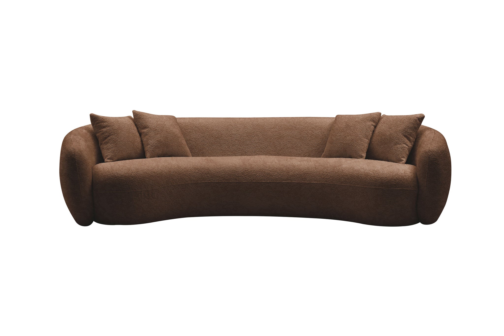 102'' 5 Seater Boucle Sofa Modern Sectional Half Moon Leisure Couch Curved Sofa Teddy Fleece Brown Brown Boucle 5 Seat
