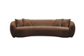 102'' 5 Seater Boucle Sofa Modern Sectional Half Moon Leisure Couch Curved Sofa Teddy Fleece Brown Brown Boucle 5 Seat