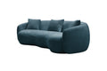 93.6 Inch Modern Curved Sofa, Boucle Fabric Couch For Bedroom, Office, Apartment Blue Blue Boucle 3 Seat