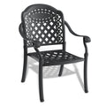 Cushions In Random Colors 7 Piece Set Of Cast Aluminum Patio Furniture With Cushions Black Aluminium