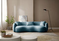 93.6 Inch Modern Curved Sofa, Boucle Fabric Couch For Bedroom, Office, Apartment Blue Blue Boucle 3 Seat