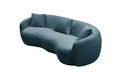 93.6 Inch Modern Curved Sofa, Boucle Fabric Couch For Bedroom, Office, Apartment Blue Blue Boucle 3 Seat