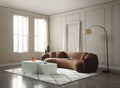 102'' 5 Seater Boucle Sofa Modern Sectional Half Moon Leisure Couch Curved Sofa Teddy Fleece Brown Brown Boucle 5 Seat