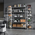 5 Tier 6000Lbs Heavy Duty Adjustable Storage Rack Metal Shelf Wire Shelving Unit With Wheels & Shelf Liners 82