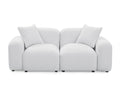 L Shape Modular Sectional Sofa, Diy Combination,Teddy Fabric,White White Teddy Foam