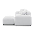 L Shape Modular Sectional Sofa, Diy Combination,Teddy Fabric,White White Teddy Foam