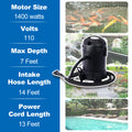 Garden Pond Vacuum Cleaner,Cleansweep With 14Ft Intake Suction Hose, 4 Extension Tubes, 3 Vacuum Nozzles, A 6.5 Foot Output Hose, And A Debris Collection Bag Black Polyurethane