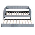 Upholstered Daybed Sofa Bed Twin Size With Trundle Bed And Wood Slat, Gray Gray Upholstered