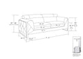 Top Grain Italian Leather Loveseat White Foam Leather