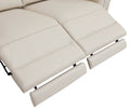 Top Grain Italian Leather Chair With Power Recliner Beige Foam Leather