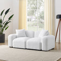 L Shape Modular Sectional Sofa, Diy Combination,Teddy Fabric,White White Teddy Foam