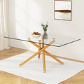 Large Modern Minimalist Rectangular Glass Dining Table For 6 8 With 0.39