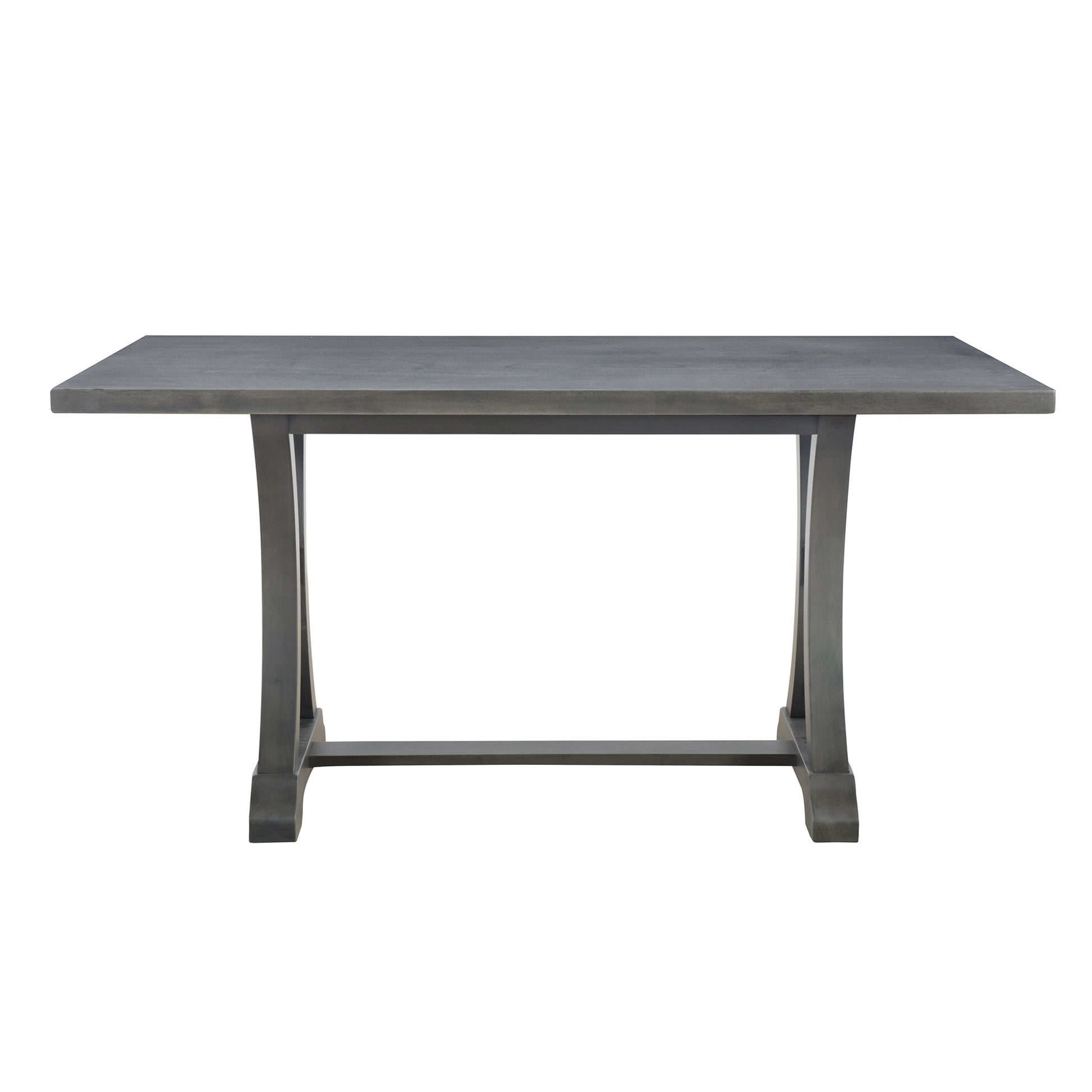 6 Piece Farmhouse Dining Table Set, Rectangular Trestle Table And 4 Upholstered Chairs & Bench For Dining Room Antique Gray Antique Gray Solid Wood