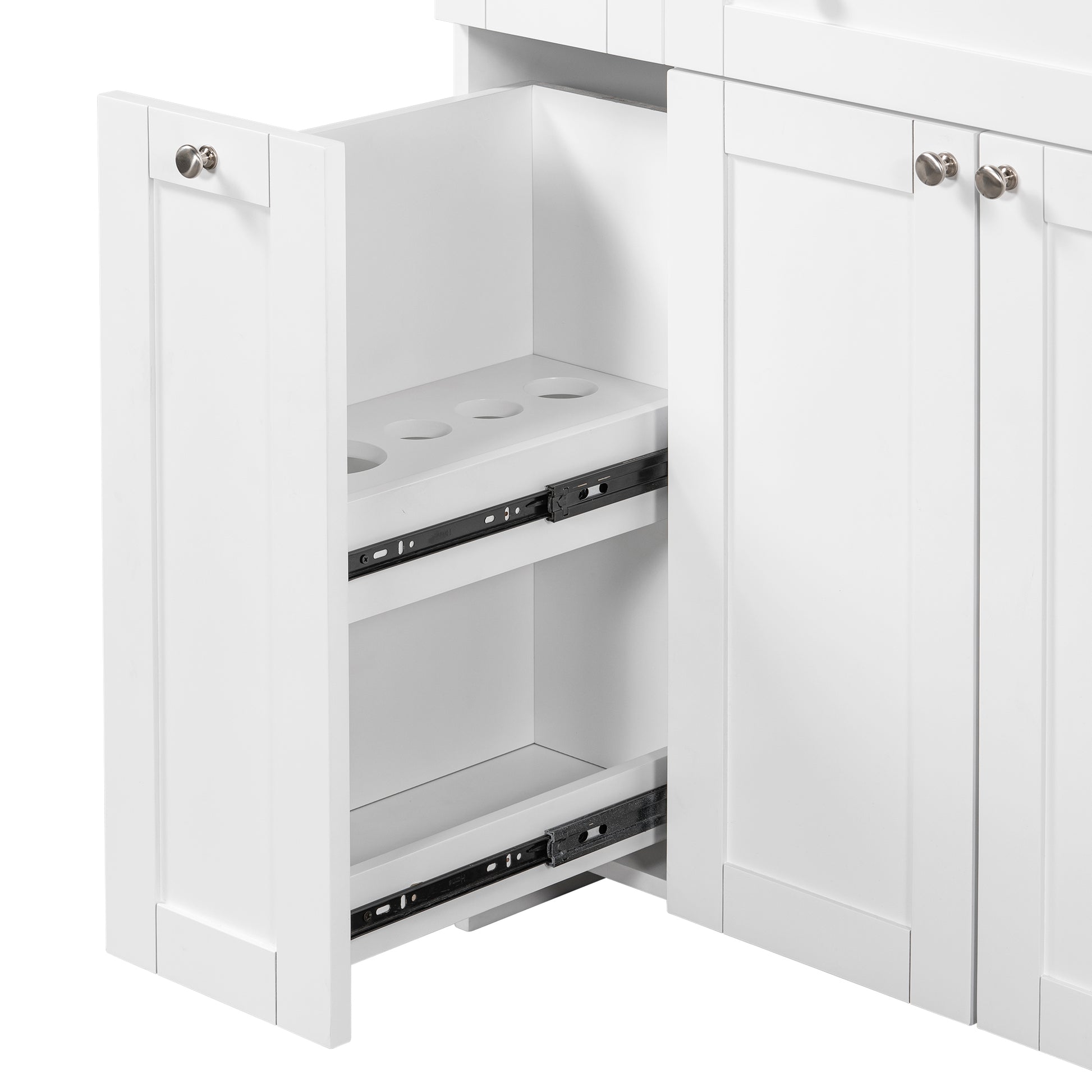 30 Inch White Bathroom Vanity With Ceramic Sink Combo, Abundant Storage Cabinet 2 Soft Close Doors And Double Tier Deep Drawer White Bathroom Mdf